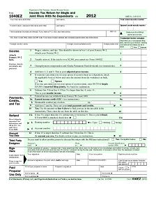1040EZ Form Back Tax Return